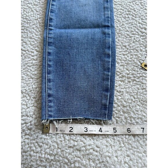 Pistola Womens Mid-Rise Whiskered Distressed Raw Hem Slim Leg Jeans Blue Size 27 - Picture 12 of 12